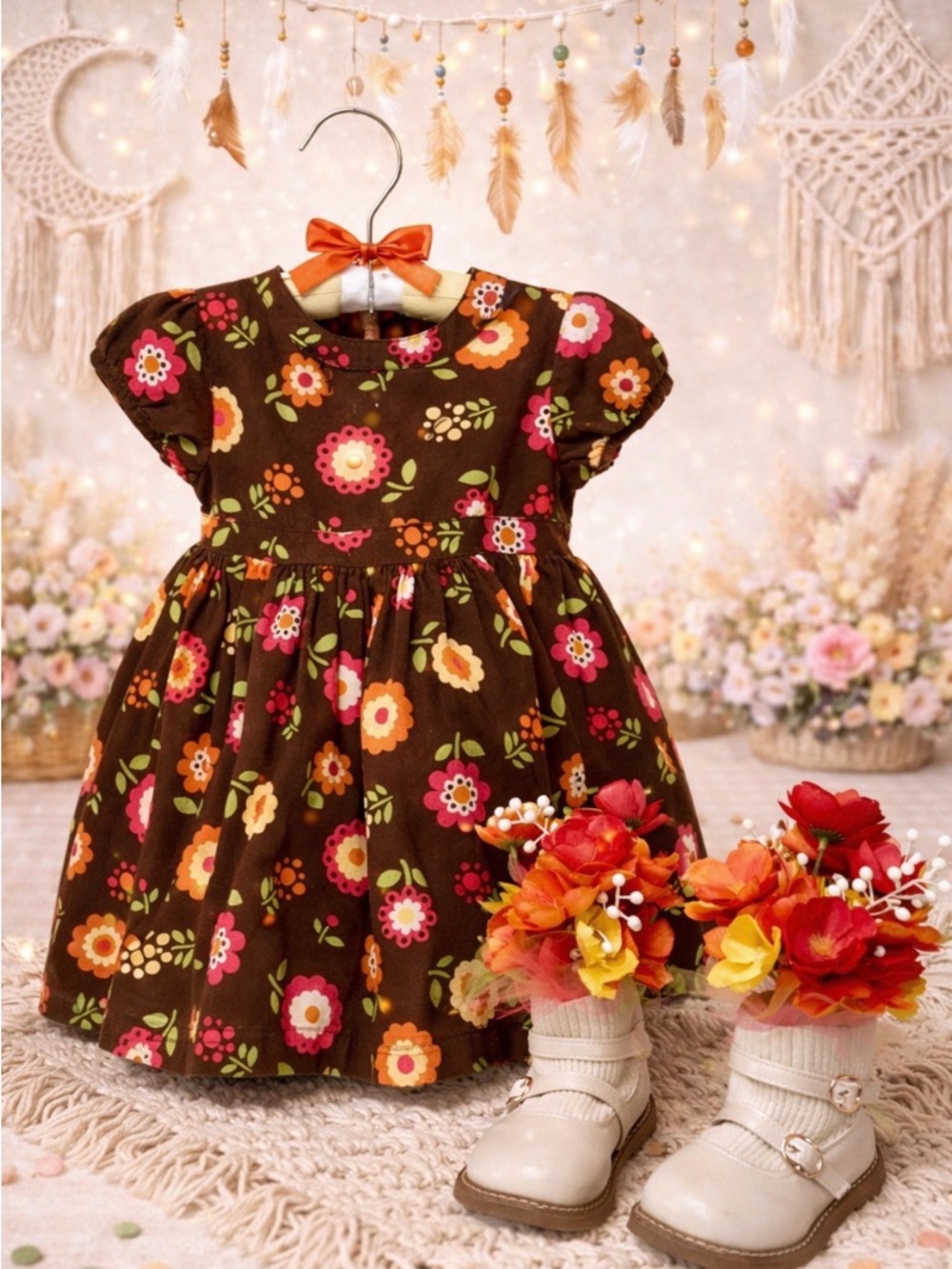Bright Blossoms Baby Shower Centerpiece-Little Girls Birthday-Wearable Outfit
